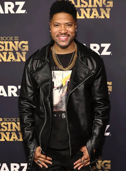 Harpoon Marvin Inspired Black Biker Jacket - Power Book Iii Raising Kanan Style