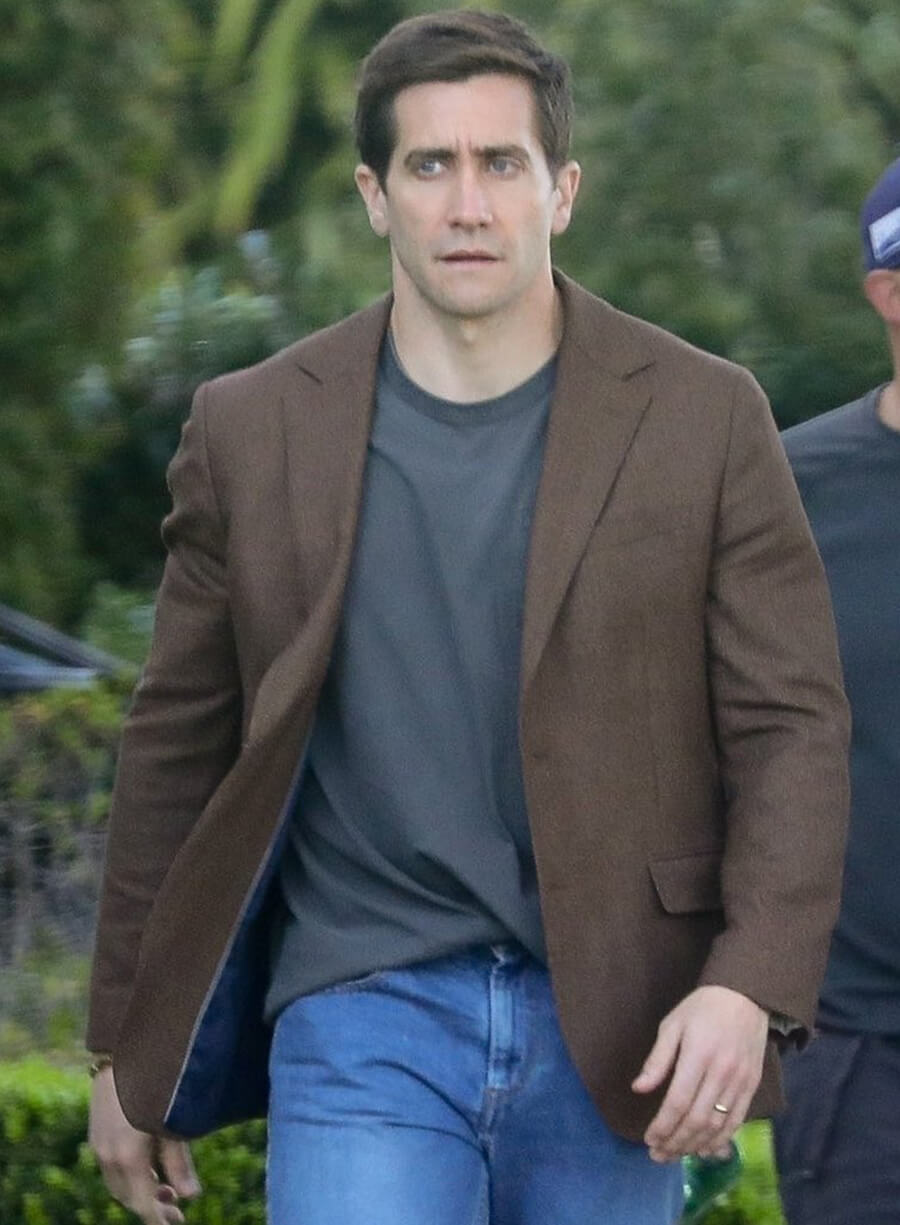 Harpoon Rusty Sabich Inspired Brown Suiting Fabric Leather Jacket - Presumed Innocent Style