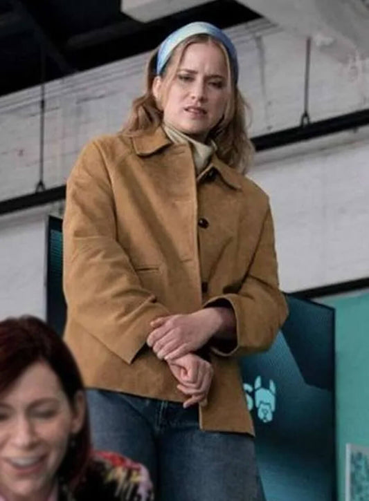Harpoon Quinn Powers Inspired Brown Leather Jacket - Elsbeth Style