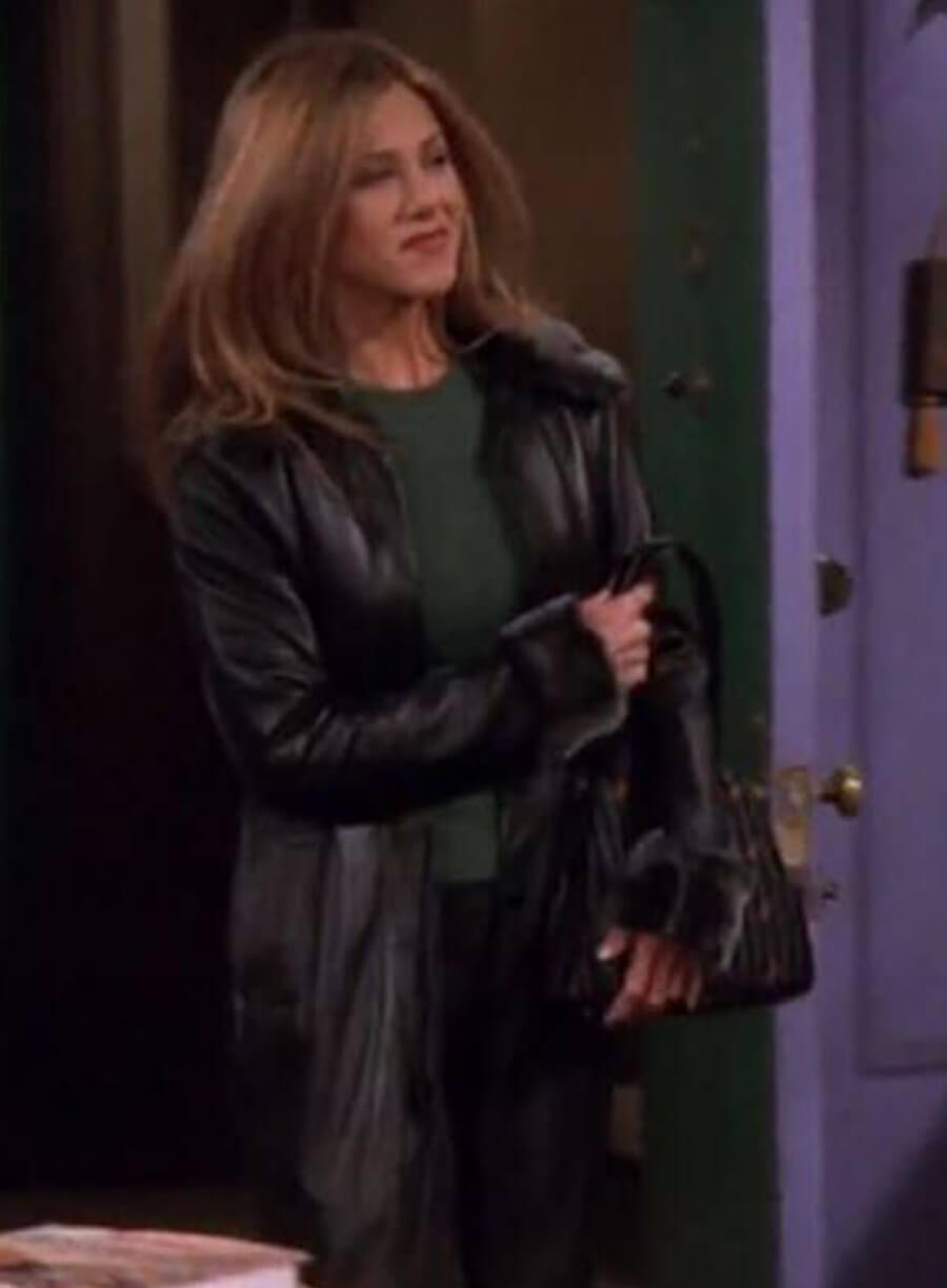 Harpoon Rachel Green Inspired Black Real Leather Coat - Friends Style