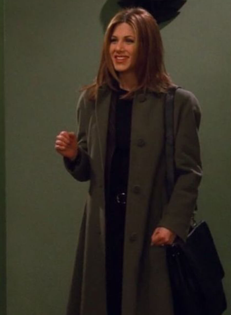 Harpoon Rachel Green Inspired Green Wool Fabric Coat - Friends Style