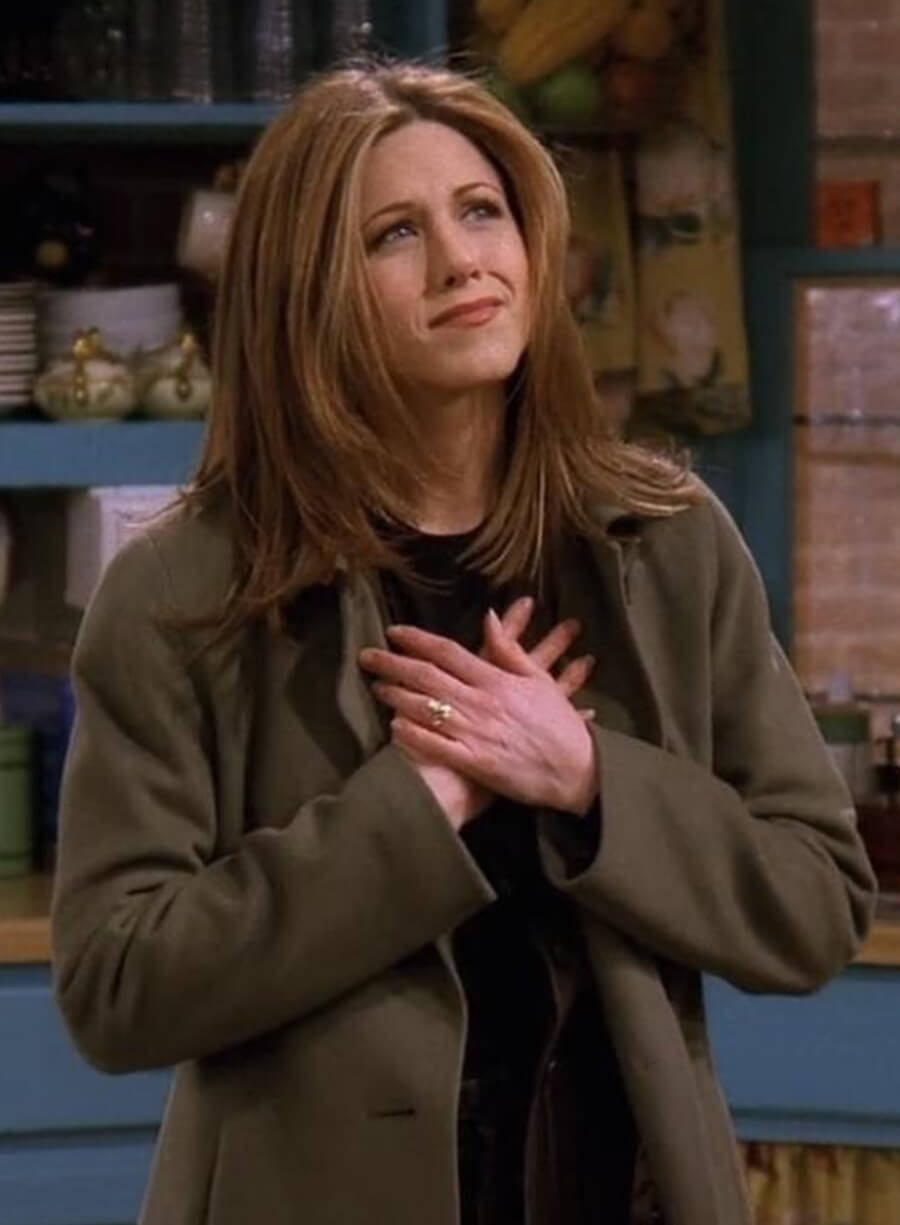 Harpoon Rachel Green Inspired Green Wool Fabric Coat - Friends Style
