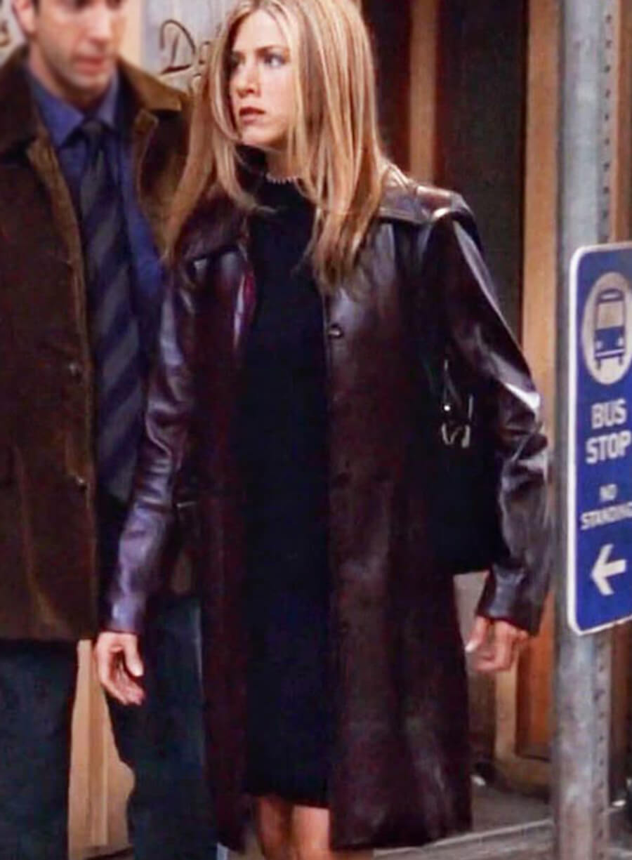 Harpoon Rachel Green Inspired Maroon Real Leather Coat - Friends Style