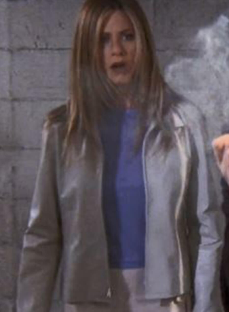 Harpoon Rachel Green Inspired Silver Real Leather Leather Jacket - Friends Style