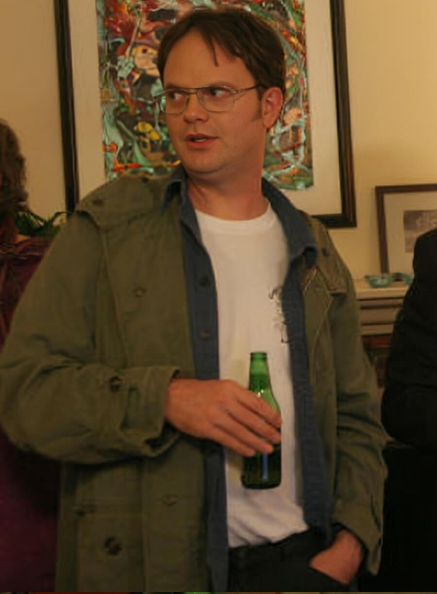 Harpoon Rainn Wilson Inspired Green Cotton Fabric Cotton Jacket - The Office Tv Series Style