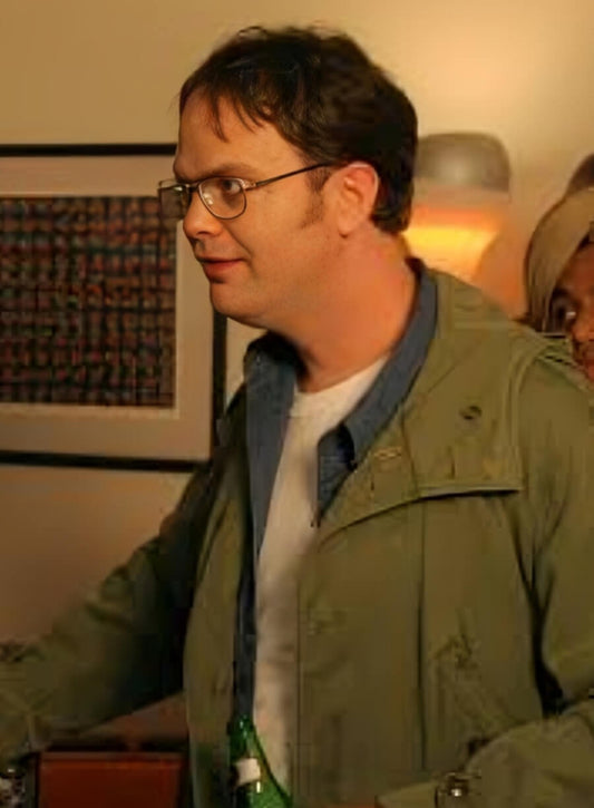 Harpoon Rainn Wilson Inspired Green Cotton Fabric Cotton Jacket - The Office Tv Series Style