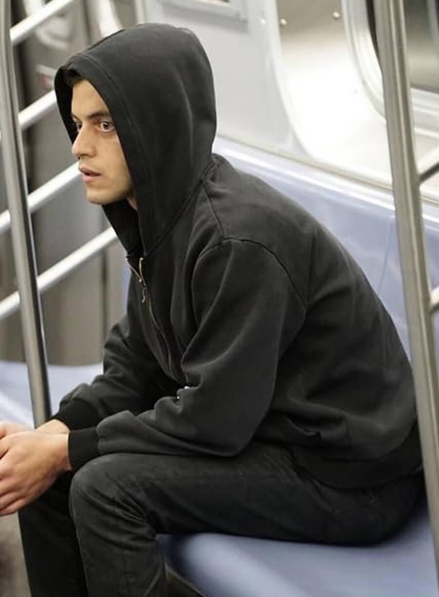 Harpoon Elliot Alderson Inspired Black Hooded Jacket - Mr. Robot Style