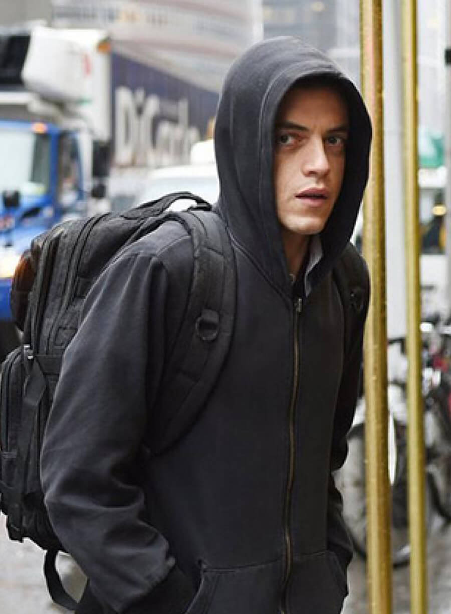 Harpoon Elliot Alderson Inspired Black Hooded Jacket - Mr. Robot Style