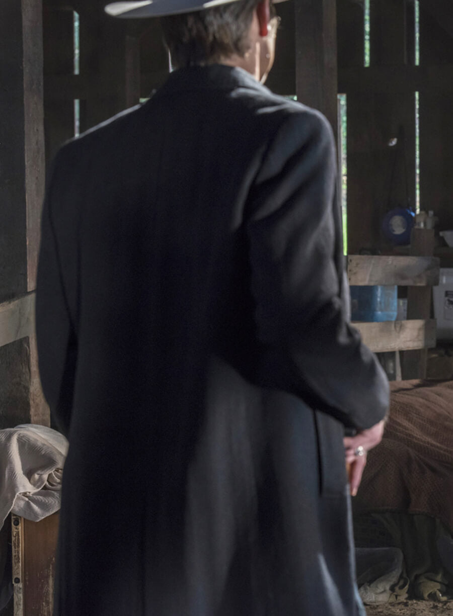Harpoon Raylan Givens Inspired Black Wool Fabric Coat - Justified Style