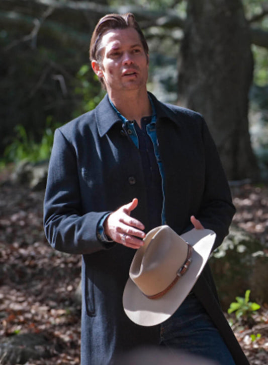 Harpoon Raylan Givens Inspired Black Wool Fabric Coat - Justified Style
