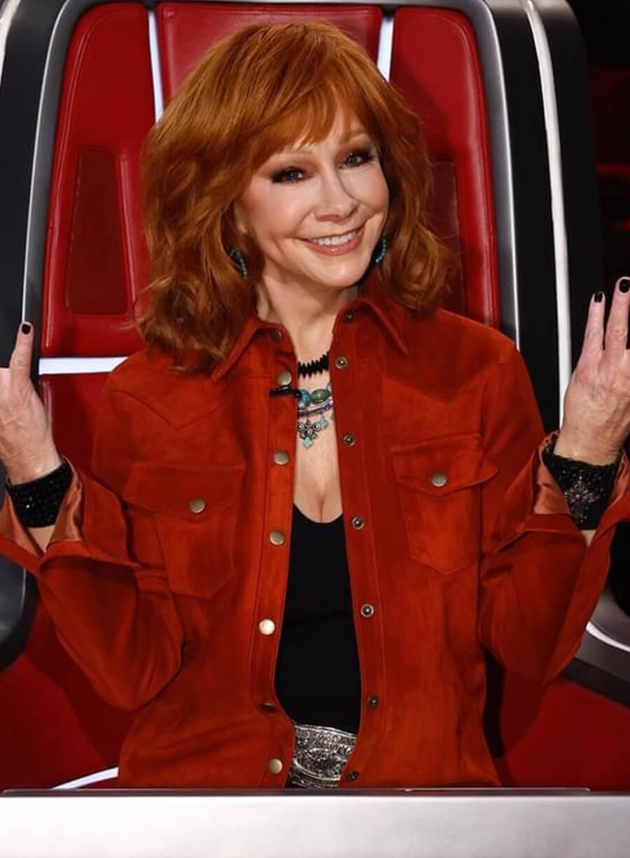 Harpoon Reba McEntire Orange Suede Inspired Orange Leather Jacket