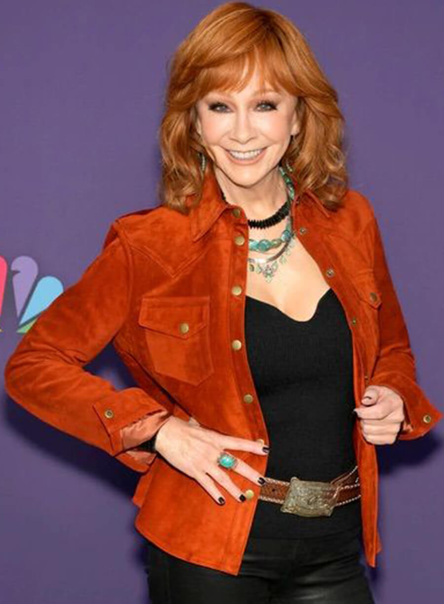 Harpoon Reba McEntire Orange Suede Inspired Orange Leather Jacket