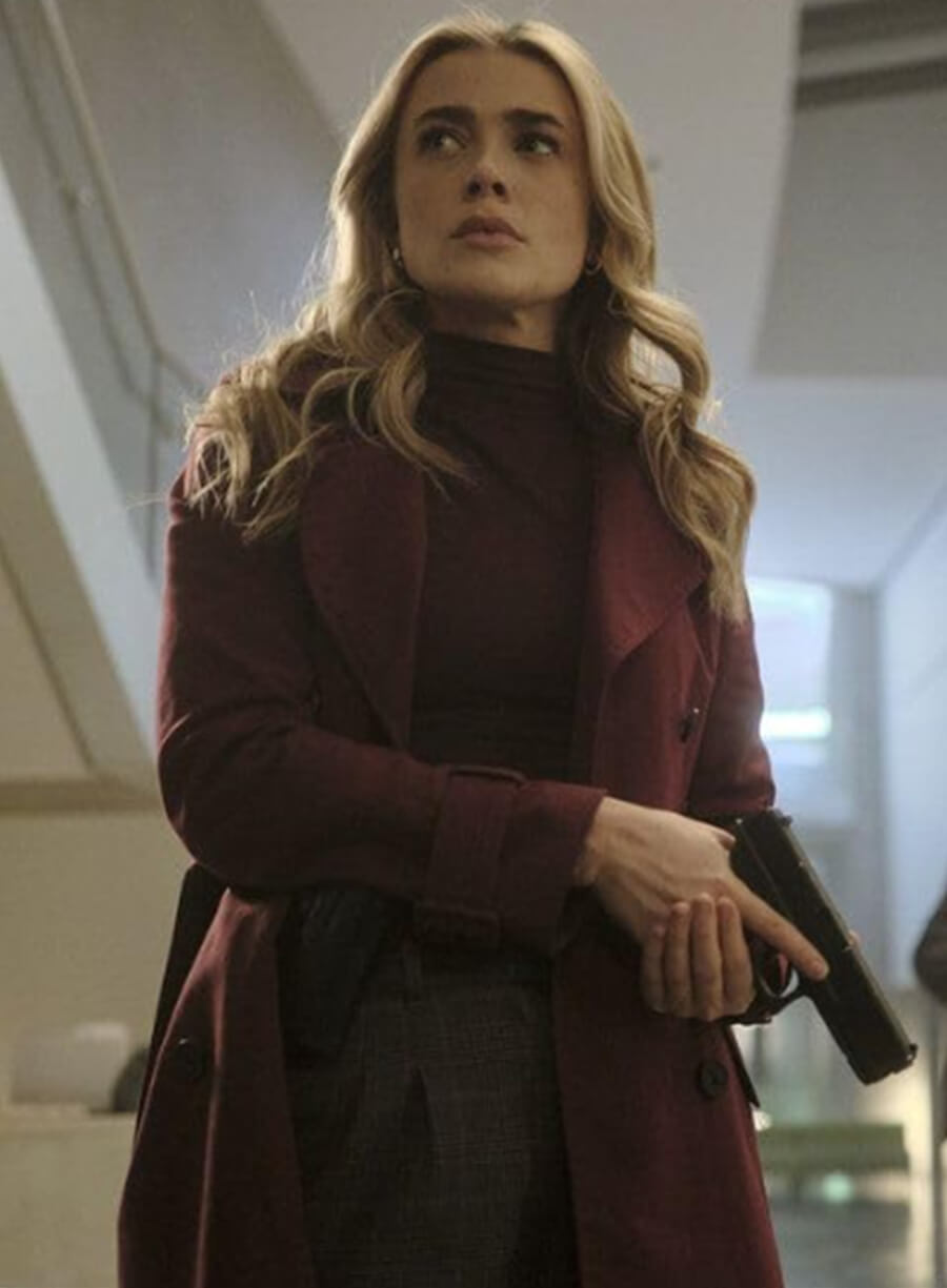 Harpoon Rebecca Henderson Inspired Maroon Cotton Fabric Coat - The Hunting Party Style