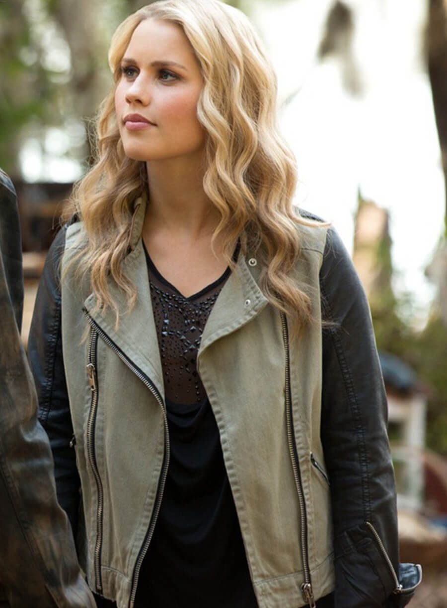 Harpoon Rebekah Mikaelson Inspired Green & Black Leather Jacket - The Originals Style