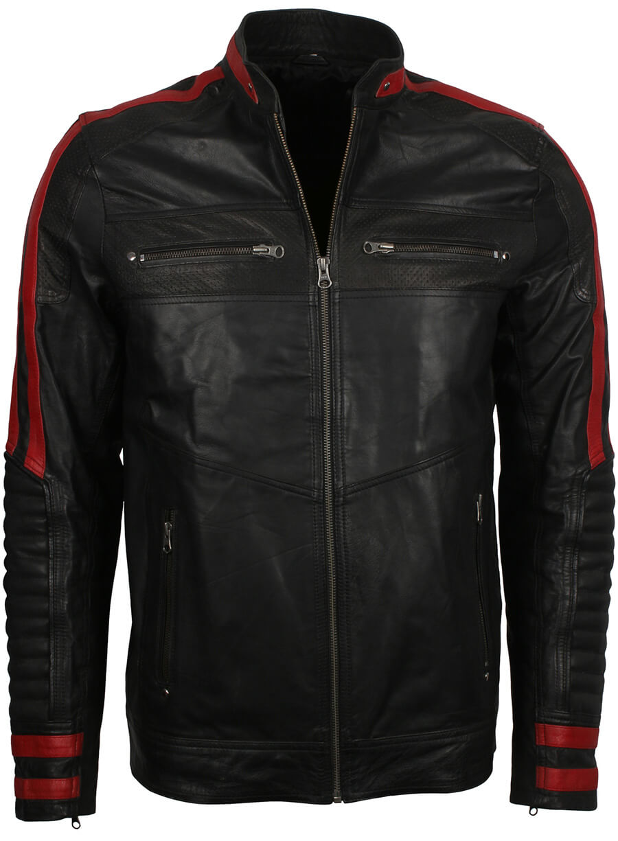 Harpoon Stripe Inspired Black Cafe Racer Jacket