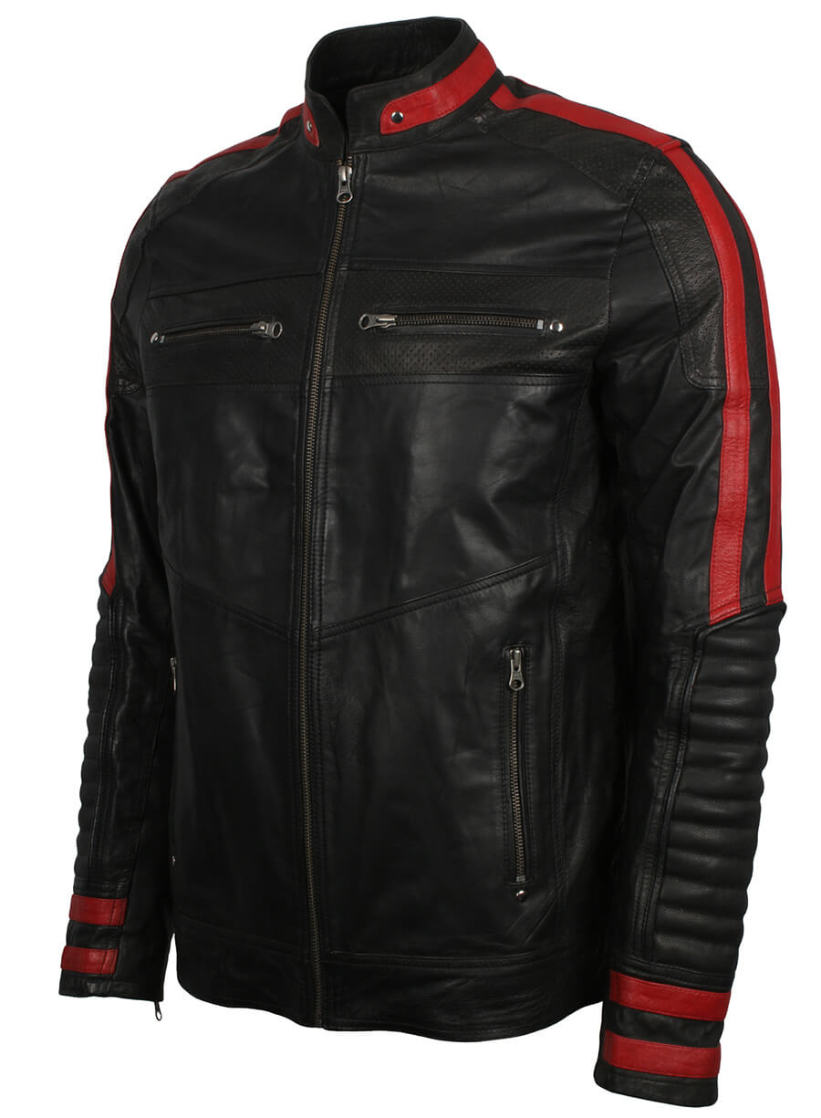 Harpoon Stripe Inspired Black Cafe Racer Jacket