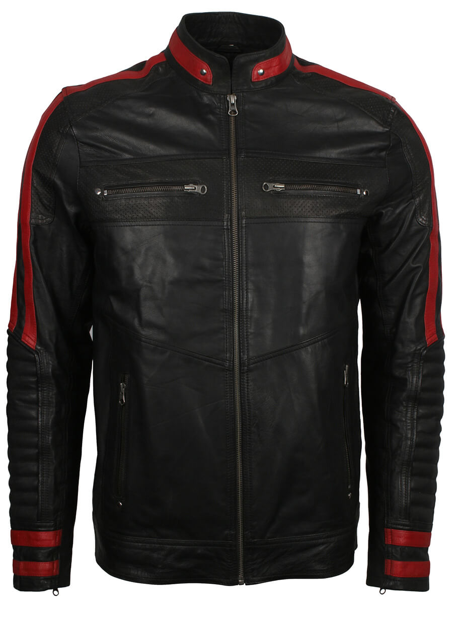 Harpoon Stripe Inspired Black Cafe Racer Jacket