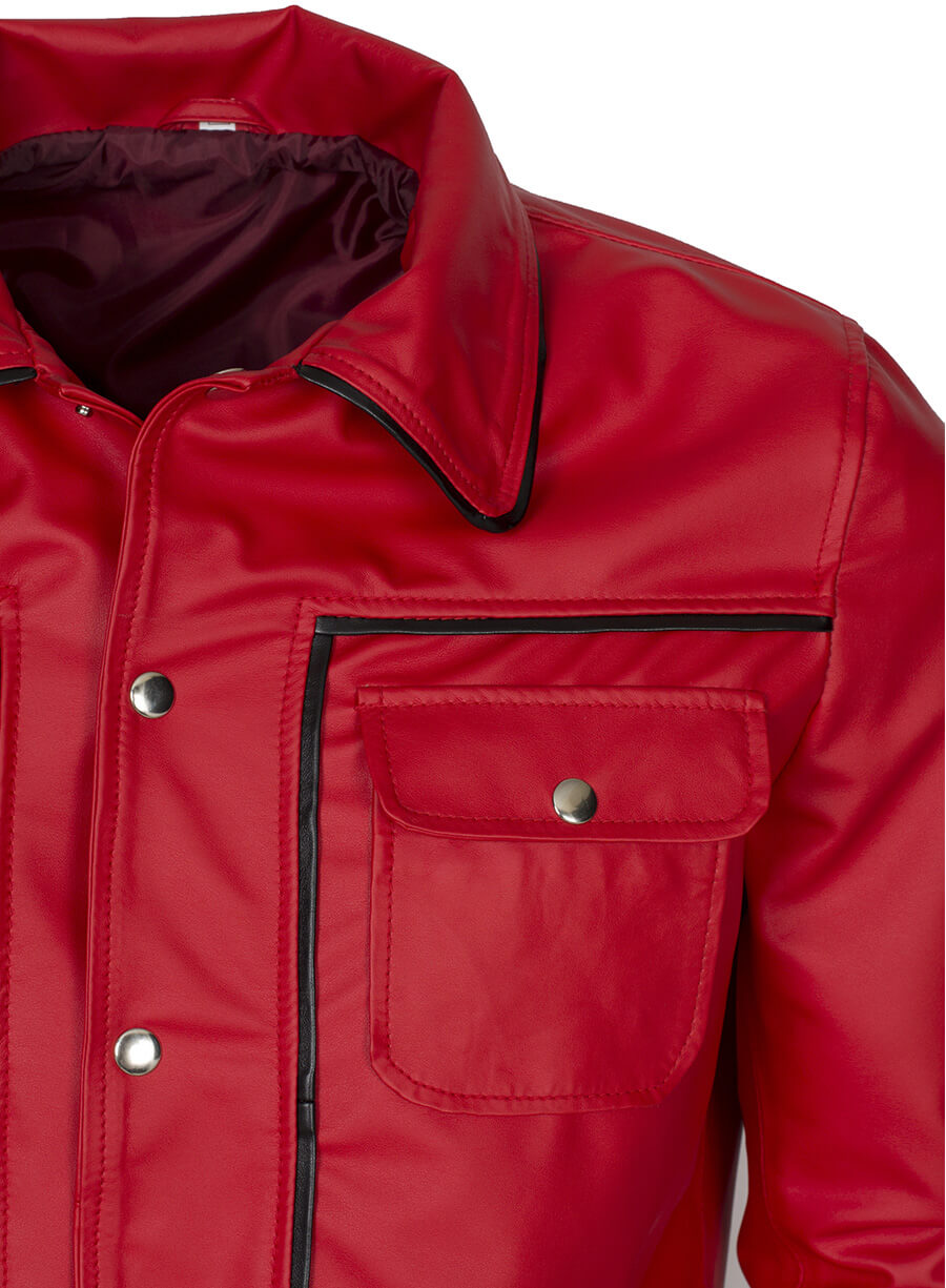 Harpoon Vintage Men's Inspired Red Leather Jacket