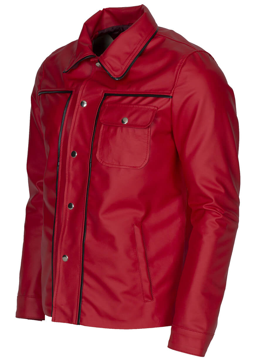 Harpoon Vintage Men's Inspired Red Leather Jacket