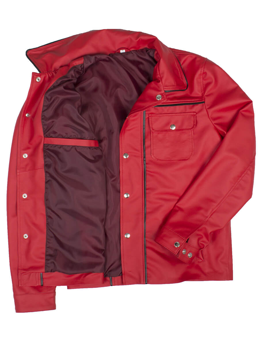 Harpoon Vintage Men's Inspired Red Leather Jacket