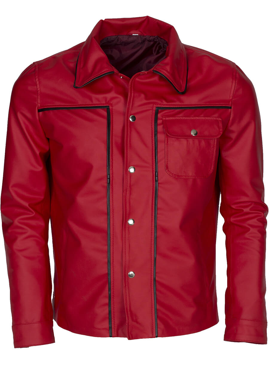 Harpoon Vintage Men's Inspired Red Leather Jacket