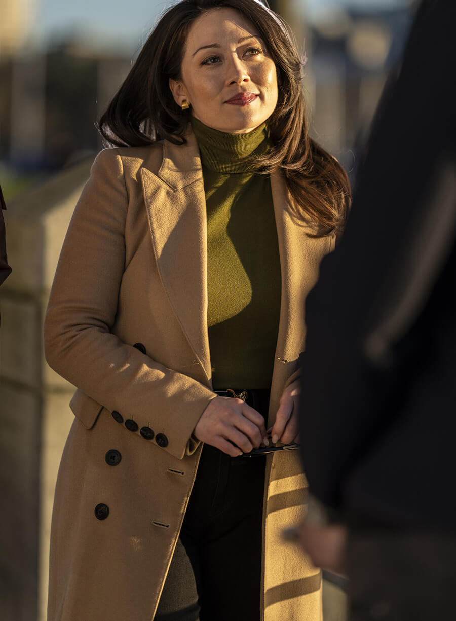Harpoon Reenie Greene Inspired Brown Wool Fabric Coat - Tracker Style