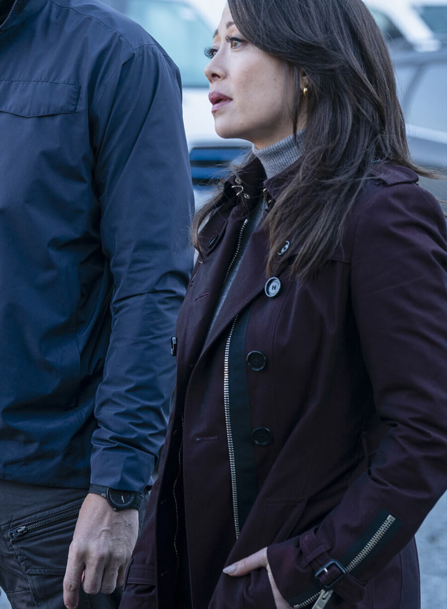 Harpoon Reenie Greene Inspired Burgundy Wool Fabric Coat - Tracker Style