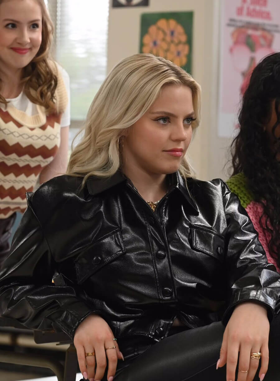 Harpoon Regina George Inspired Black Real Leather Leather Jacket - Mean Girls 2024 Style