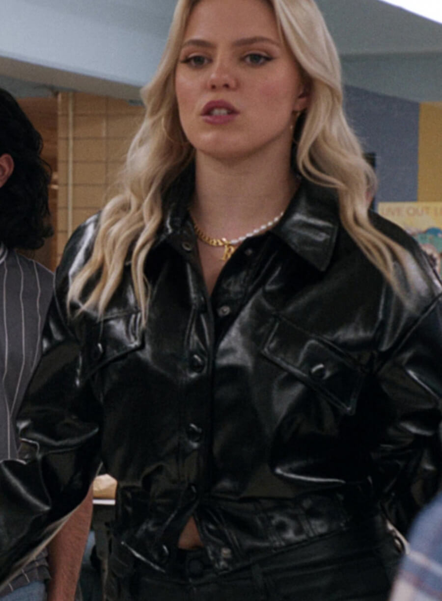 Harpoon Regina George Inspired Black Real Leather Leather Jacket - Mean Girls 2024 Style