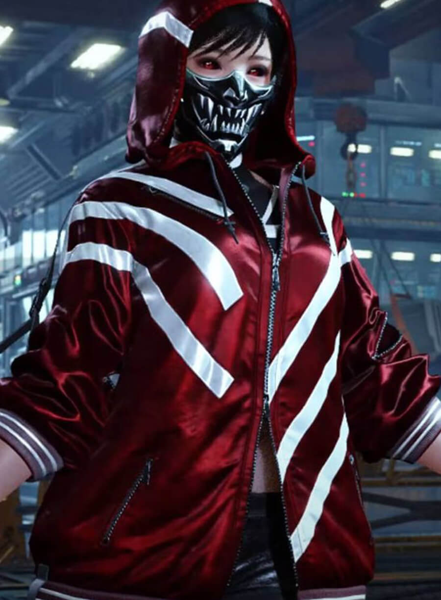 Harpoon Reina Mishima Inspired Red Faux Leather or Real Leather Hooded Jacket - Tekken 8 Style