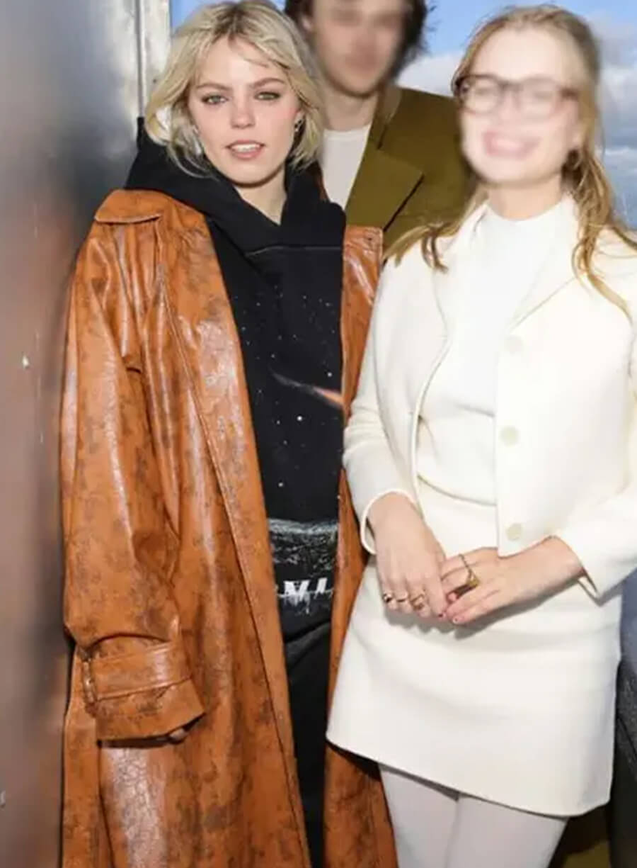 Harpoon Regina George Inspired Brown Real Leather Coat - Mean Girls 2024 Style