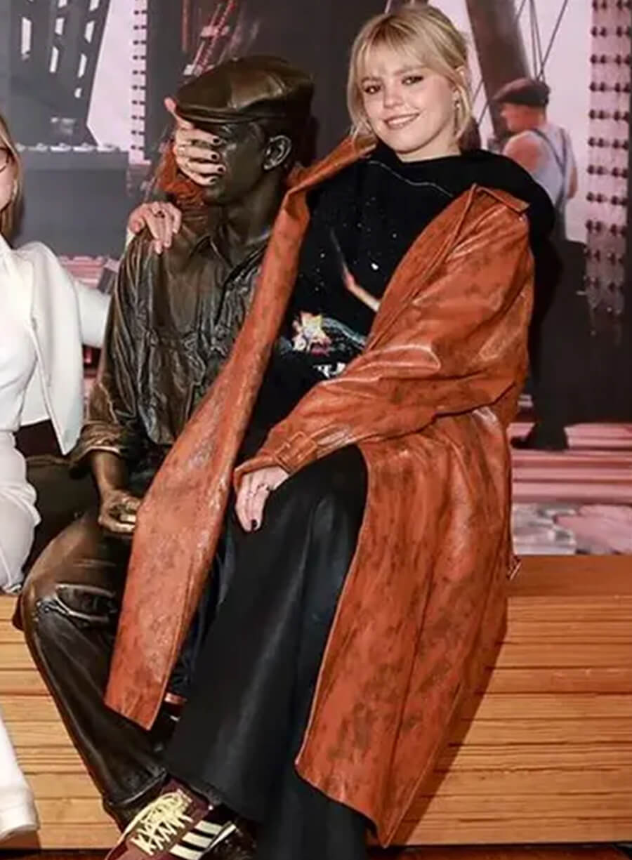 Harpoon Regina George Inspired Brown Real Leather Coat - Mean Girls 2024 Style