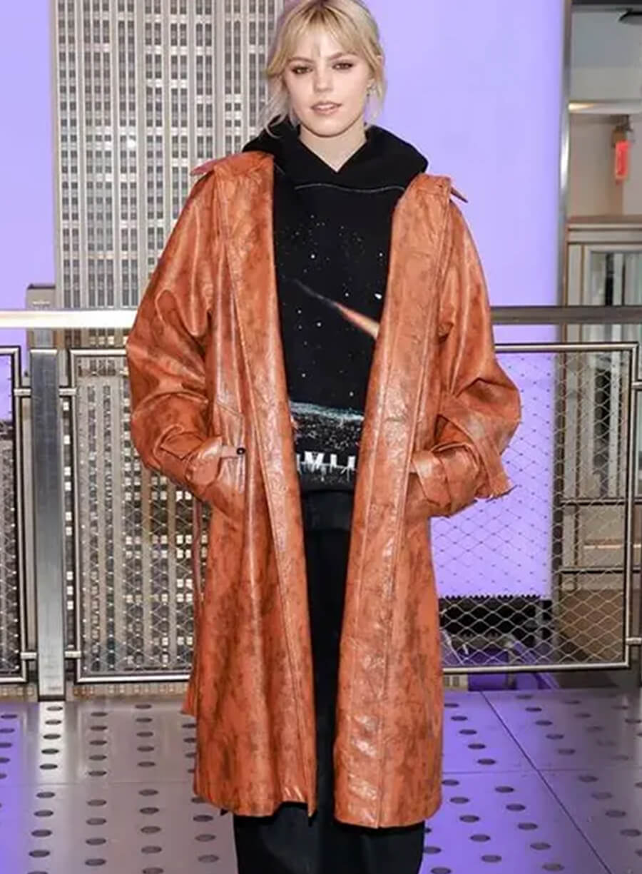 Harpoon Regina George Inspired Brown Real Leather Coat - Mean Girls 2024 Style