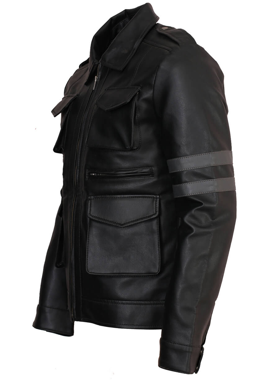 Harpoon Resident Evil 6 Leon Kennedy Inspired Black Leather Jacket