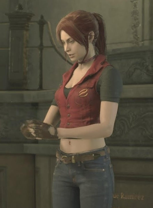 Harpoon Claire Redfield Inspired Red Leather Jacket - Resident Evil Code Veronica Style