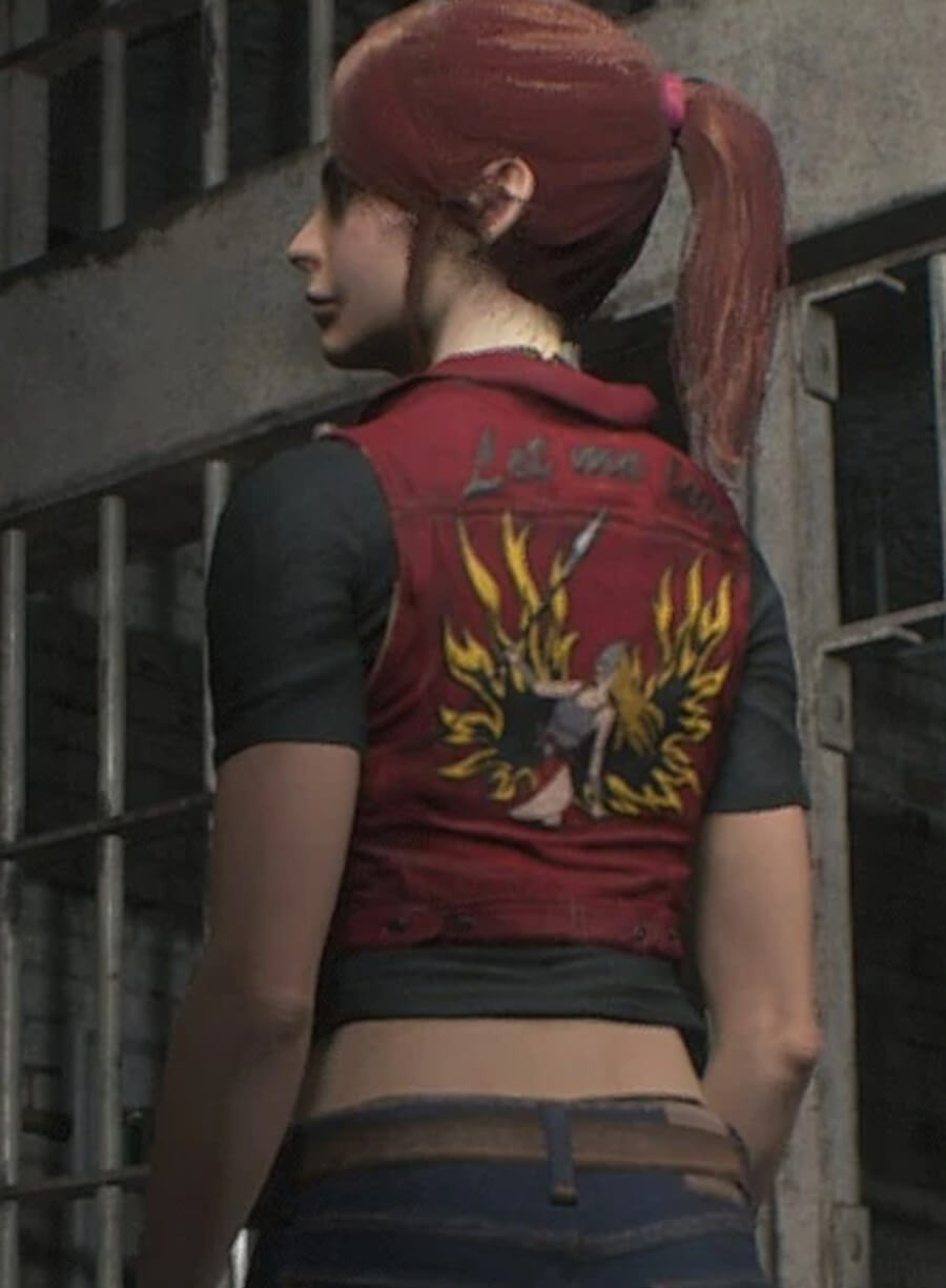 Harpoon Claire Redfield Inspired Red Leather Jacket - Resident Evil Code Veronica Style