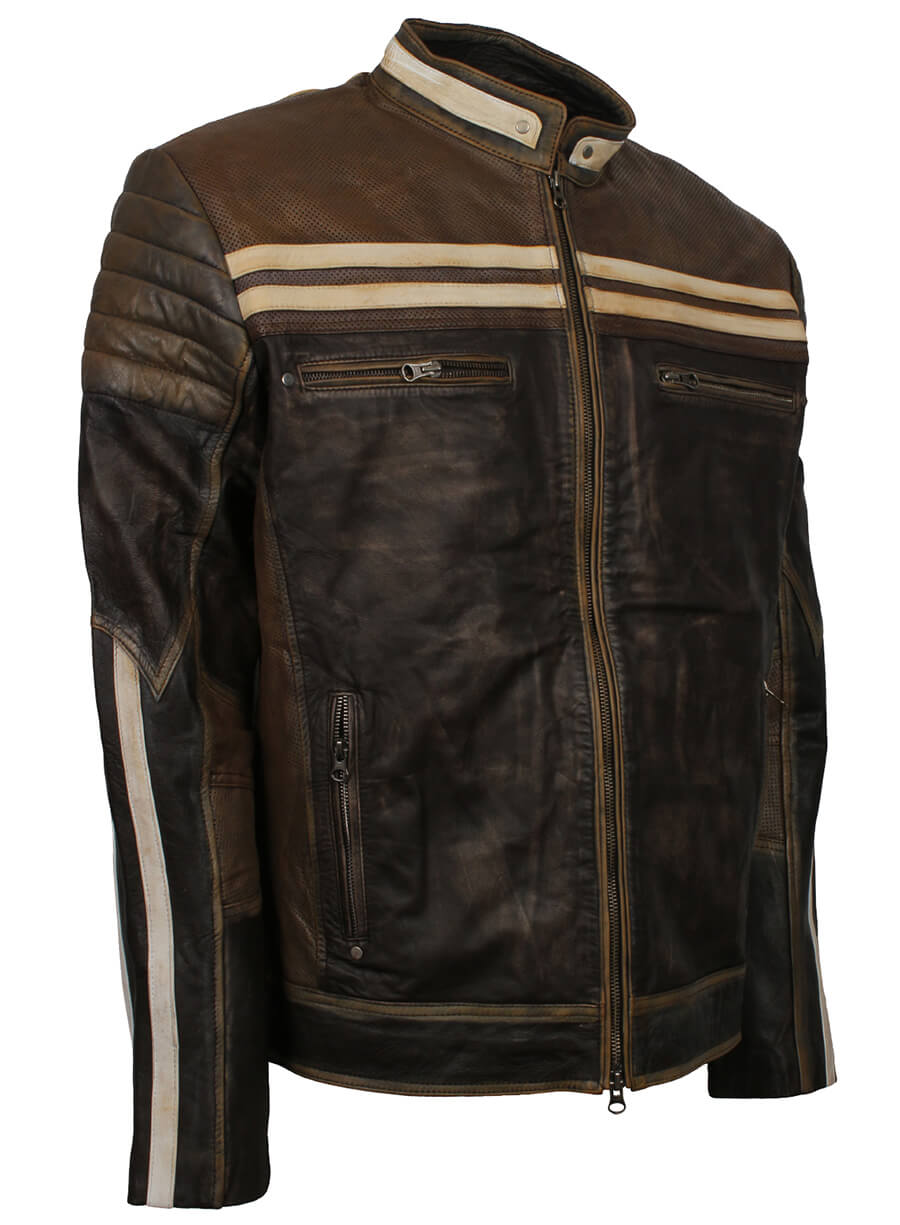 Harpoon Retro Distressed Inspired Brown Leather Jacket
