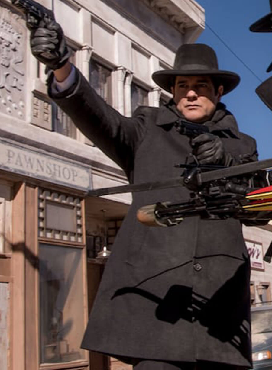 Harpoon Reverend Emilio Sheehan Inspired Black Wool Fabric Coat - Midnight Texas Style