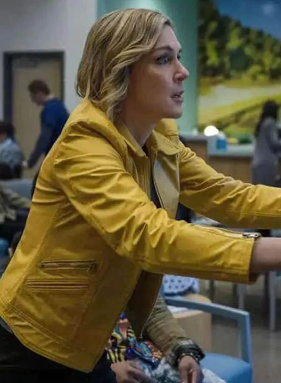 Harpoon Carol Inspired Yellow Leather Jacket - Pluribus 2025 Style