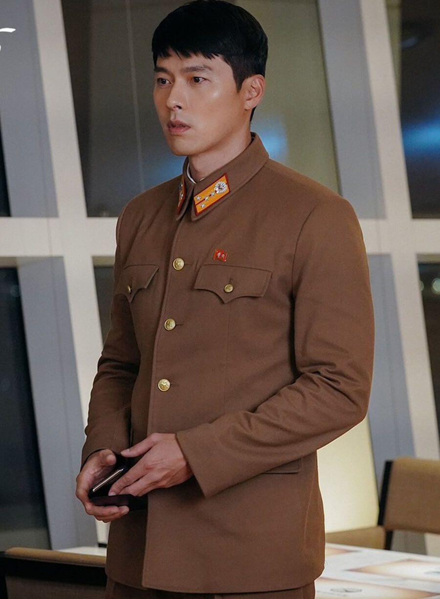 Harpoon Ri Jeong-hyeok Inspired Brown Leather Jacket - Crash Landing on You Style