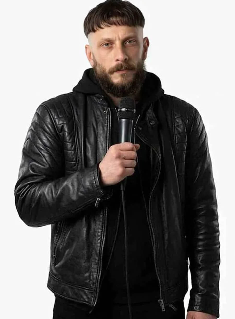 Harpoon Ruben Inspired Black Leather Jacket - Half Man Style