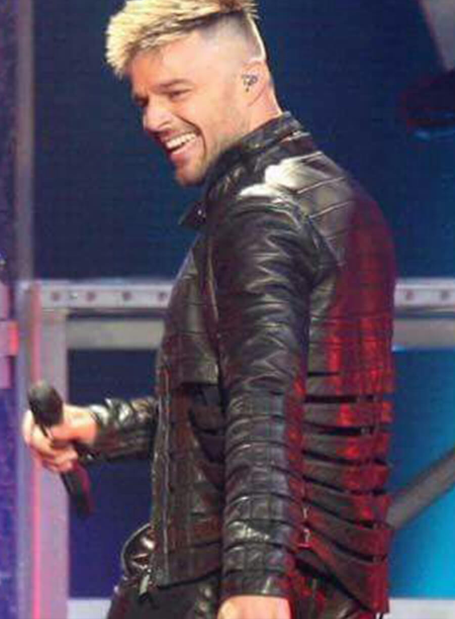 Harpoon Ricky Martin Inspired Black Real Leather Leather Jacket