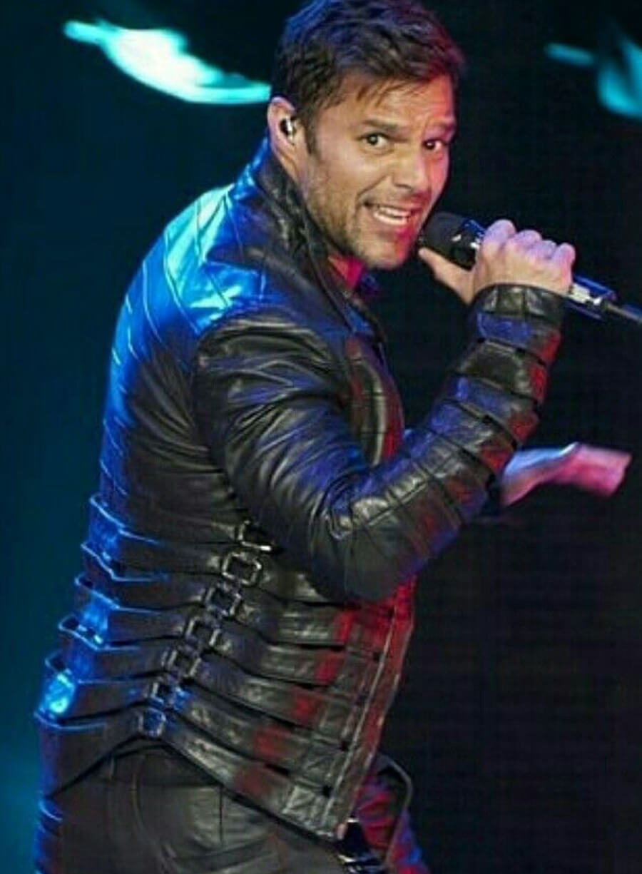 Harpoon Ricky Martin Inspired Black Real Leather Leather Jacket