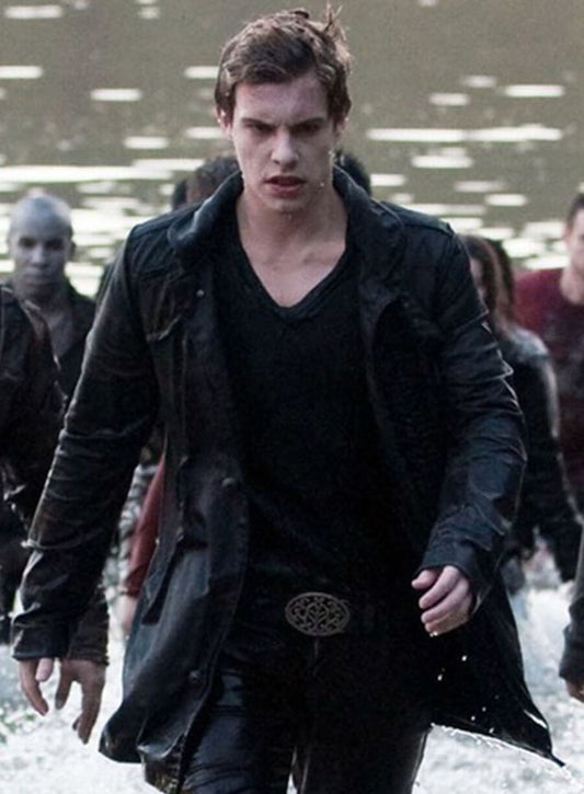 Harpoon Riley Biers Inspired Black Real Leather Leather Jacket - The Twilight Saga: Eclipse Style