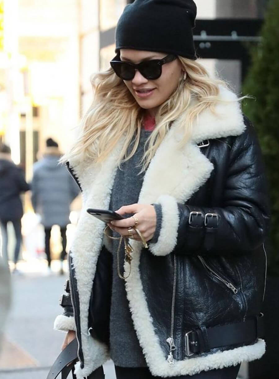 Harpoon Rita Ora Inspired Black Leather Jacket