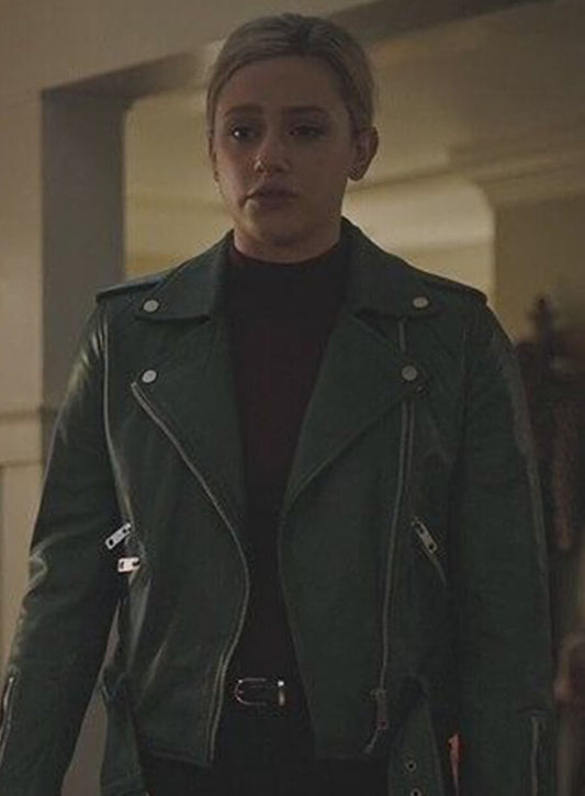 Harpoon Betty Cooper Inspired Green Biker Jacket - Riverdale Tv Series Style