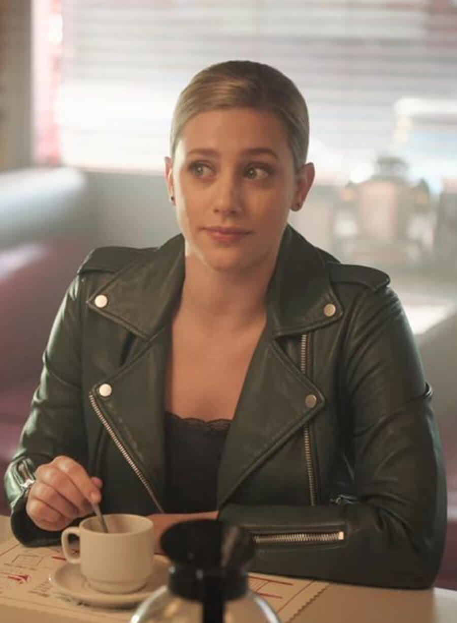 Harpoon Betty Cooper Inspired Green Biker Jacket - Riverdale Tv Series Style