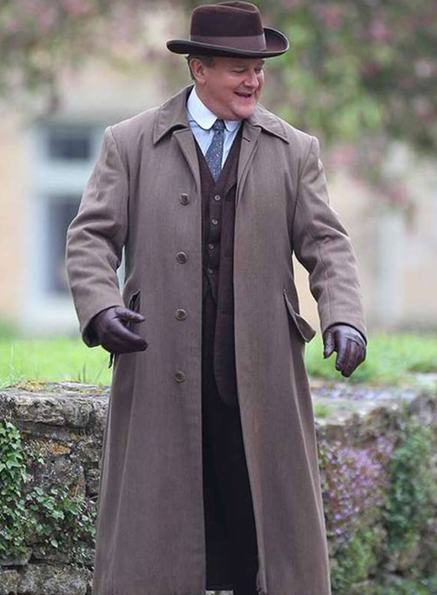 Harpoon Hugh Bonneville Inspired Brown Cotton Fabric Coat - Downton Abbey Tv Seriesxwe Style