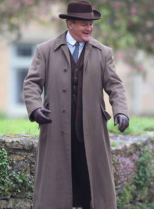 Harpoon Hugh Bonneville Inspired Brown Cotton Fabric Coat - Downton Abbey Tv Seriesxwe Style