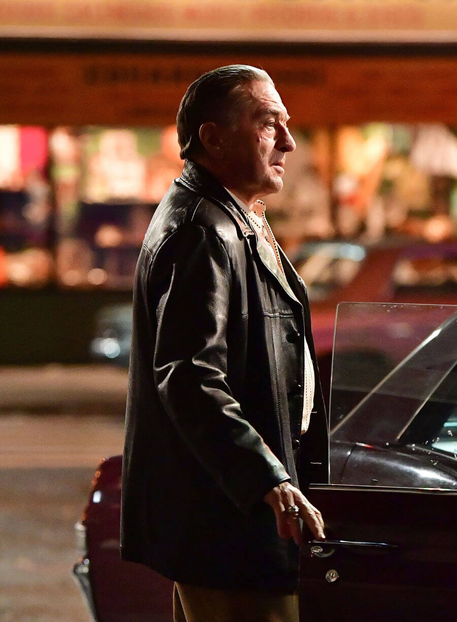 Harpoon Frank Sheeran Inspired Black Leather Jacket - The Irishman Style
